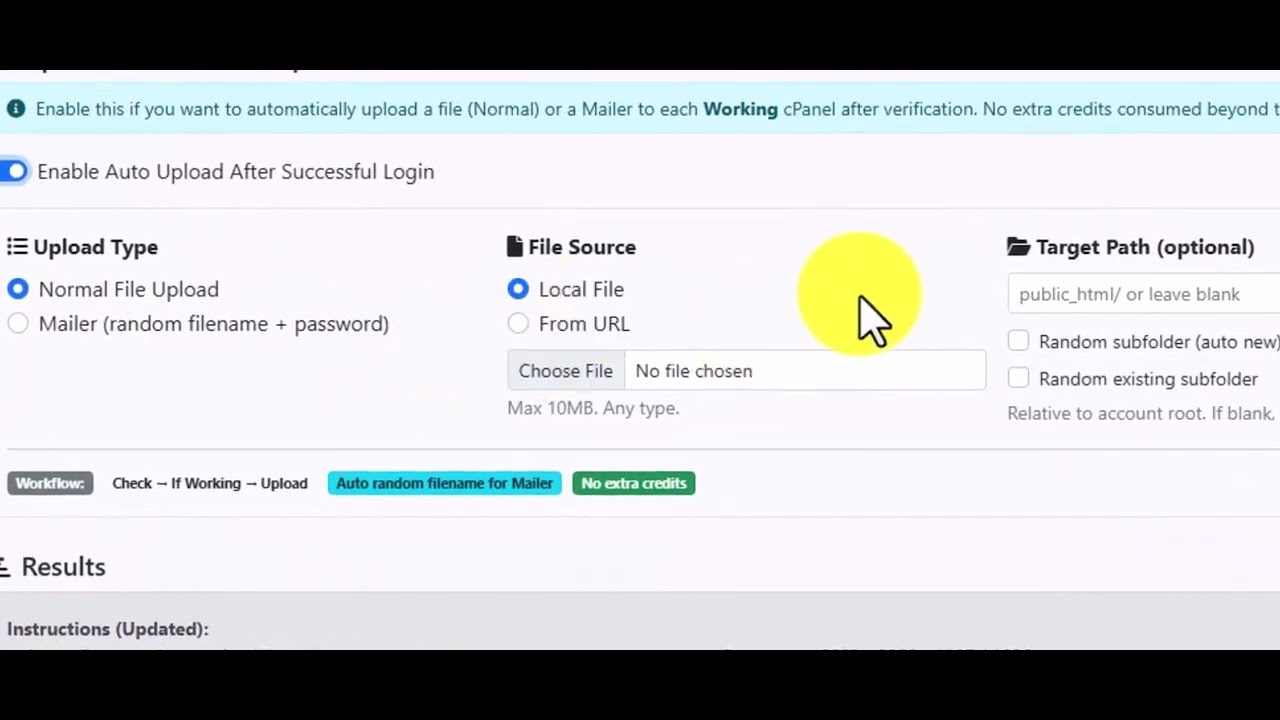 cPanel Login Tool Speeds Auto Upload