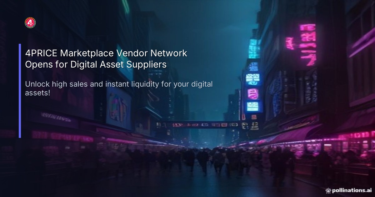 4PRICE Marketplace Vendor Network Opens for Digital Asset Suppliers